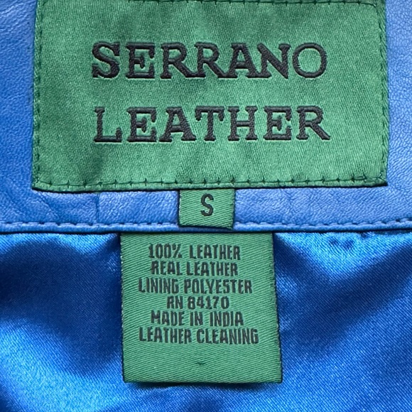 BLUE LEATHER VEST. Fully lined. Blue. SERRANO size S - Picture 4 of 10